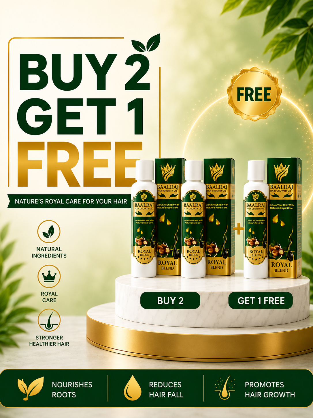 Baalraj Royal Hair Oil – Buy 2 Get 1 FREE